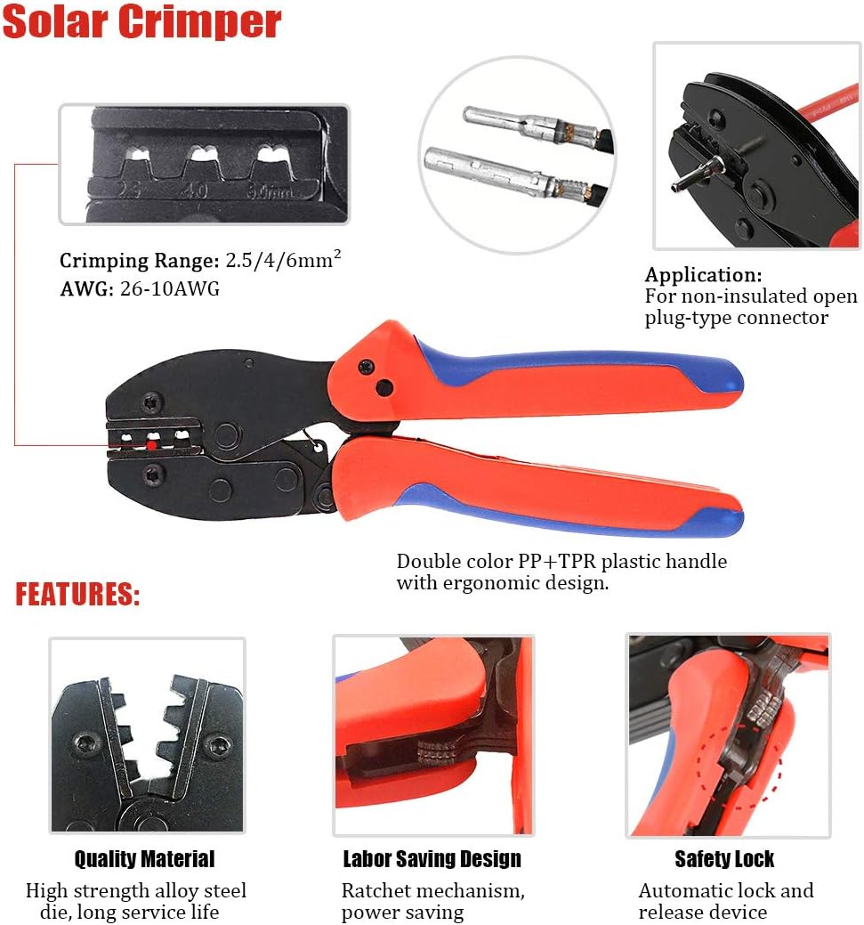 AWG14-10 2.5/4/6mm2 için Strip - Mc4 Crimping Tool incelemesi ve fiyatı
